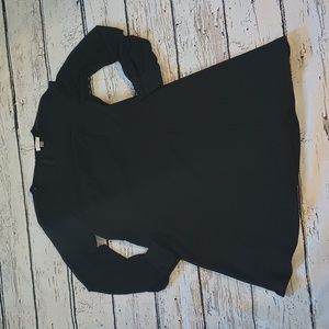 Calvin Klein Black Sheer Blouson Sleeve Sheath Dress LBD 10